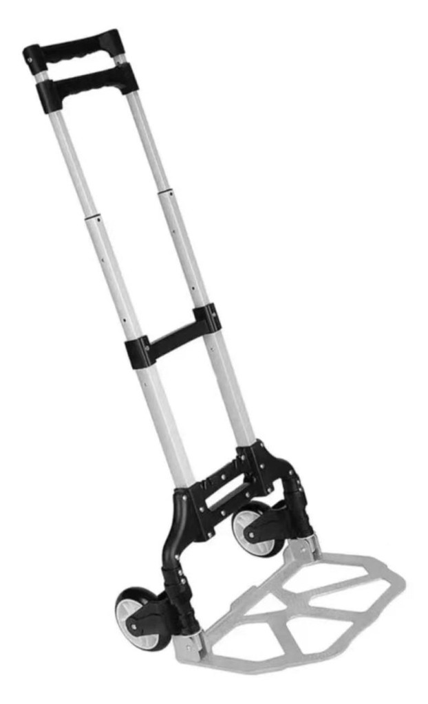 Molnárkocsi, Strend Pro, fekete/szürke, maximum 75 kg teherbírás, összehajtható, lépcsőző, teleszkópos nyél