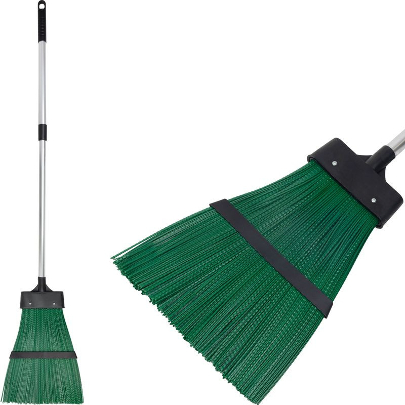 Seprű, MagicHome LS9241 PlasticSweeper, zöld, alumínium teleszkópos nyél: 63-96 cm, 26 x 40 cm