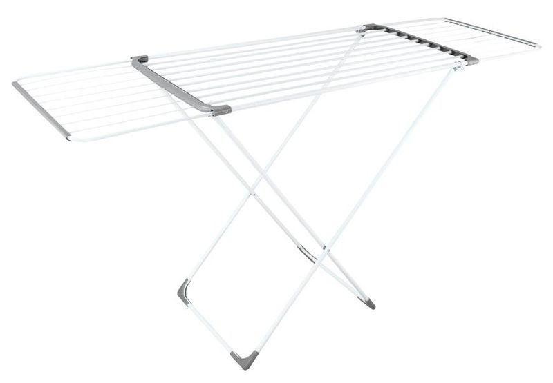 MagicHome CD136 ruhaszárító, fehér, 107–177 × 55 × 96 cm, 15–18 m szárítófelülettel, kihúzható oldalakkal, beltéri és kültéri használatra, rozsdamentes fém kivitelben