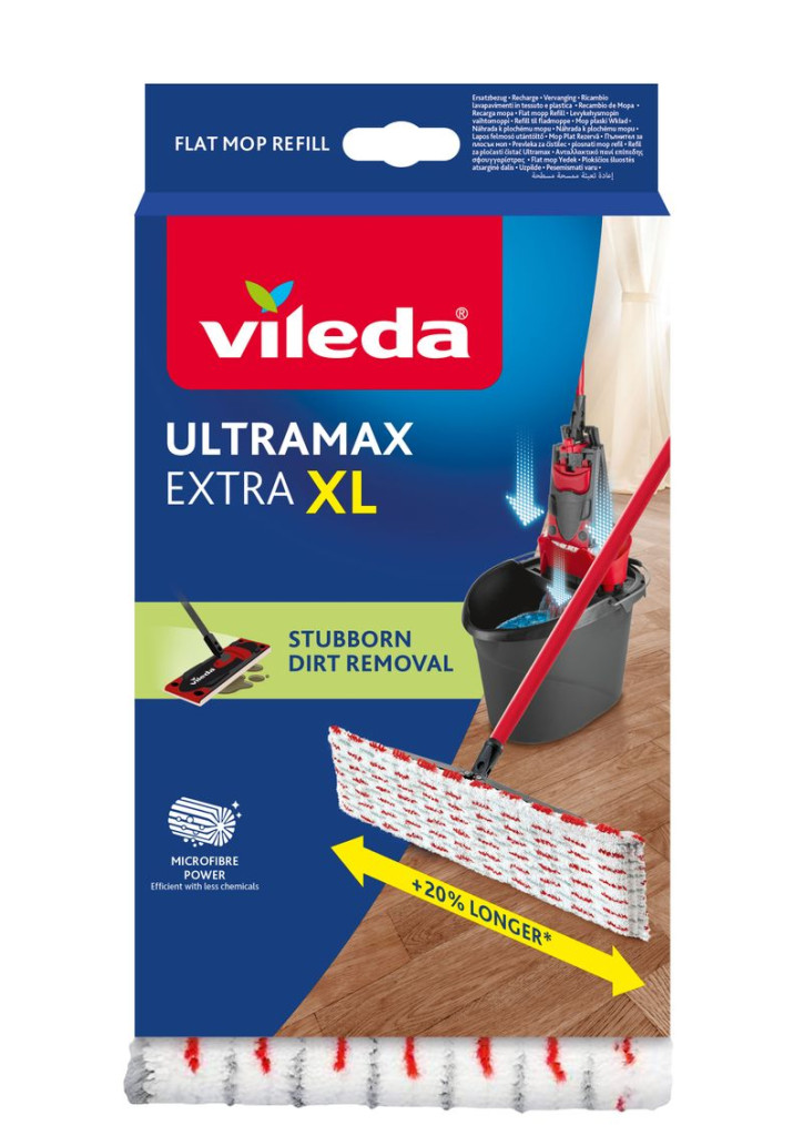 Felmosóhuzat, Vileda Ultramax XL, mikroszálas, tartalék, 20%-kal nagyobb felület