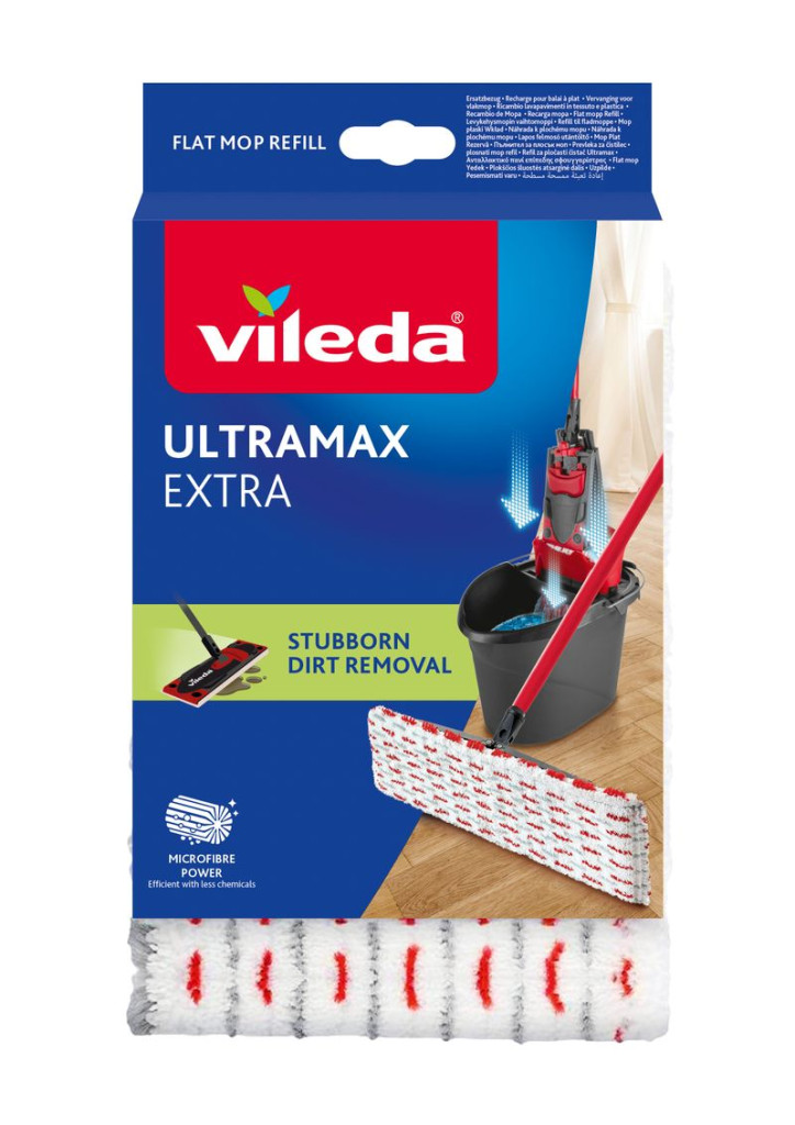 Felmosóhuzat, Vileda Ultramax, tartalék, mikroszálas, 2 az 1-ben, kétféle szál, hatékony szennyeződés-eltávolítás