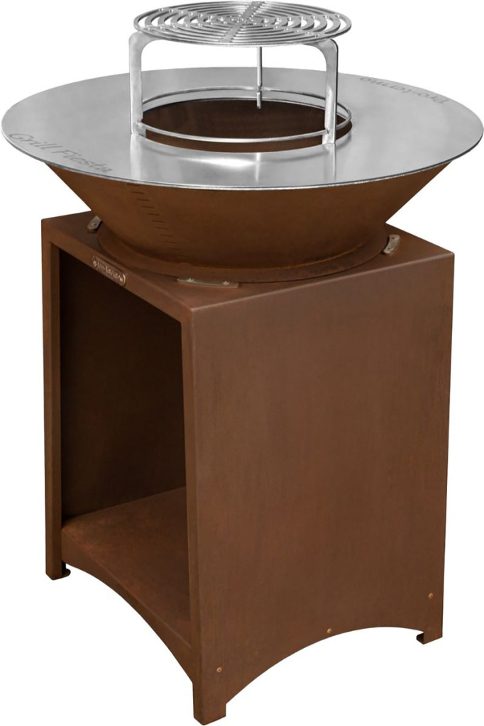 Tűzrakó, Strend Pro Grill Fiesta, rozsdabarna, átmérő: 75 cm, acél, kör alakú tűzrakóval