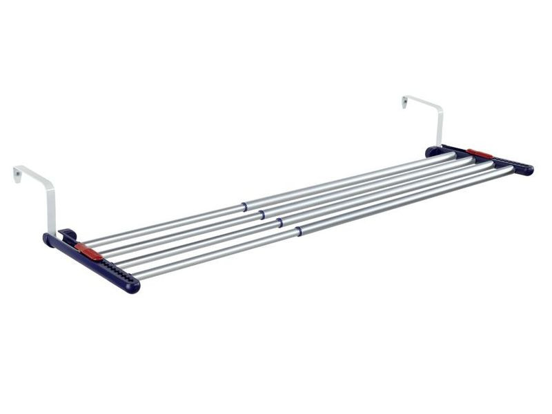 Leifheit 81413 Quartett 40 teleszkópos ruhaszárító, szürke, 55–105 cm állítható szélességgel, 4,2 m szárítófelülettel, radiátorra, ajtóra vagy ablakra akasztható kialakítással, kompakt és helytakarékos használatra
