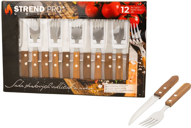 Strend Pro Grill 12 részes evőeszközkészlet steakhez