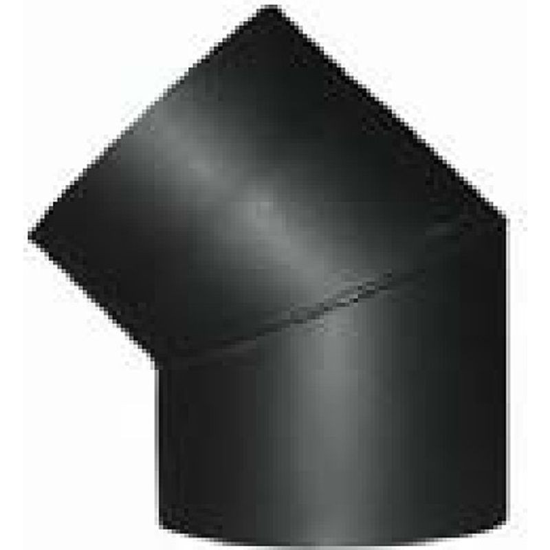 Füstcső könyök, V.A.P.K. HS 045/160/2, fekete, 150 mm / 45°, lemezvastagság: 2,0 mm