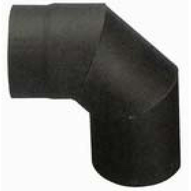 Füstcső könyök, V.A.P.K. HS 090/130/1,5, fekete, 130 mm / 90°, lemezvastagság: 1,5 mm