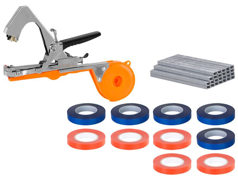 Kötözőfogó készlet, Strend Pro Garden Cameleon, szürke, 10 db szalag, 10 000 db kapocs, professzionális (2291391)