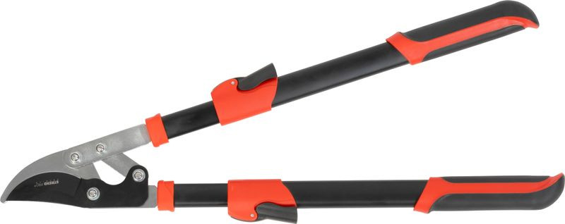 Ágvágó olló, Strend Pro Premium, fekete/piros, 69–94 cm, acél penge, teleszkópos,