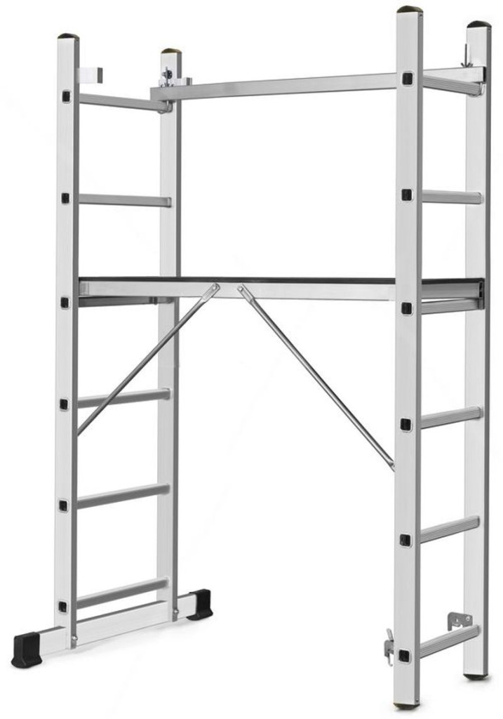 Állvány, Strend Pro Ard Home, platformmal, alumínium, 2 x 6 fokos, 3 az 1-ben, EN 131 szabvány, maximum 150 kg