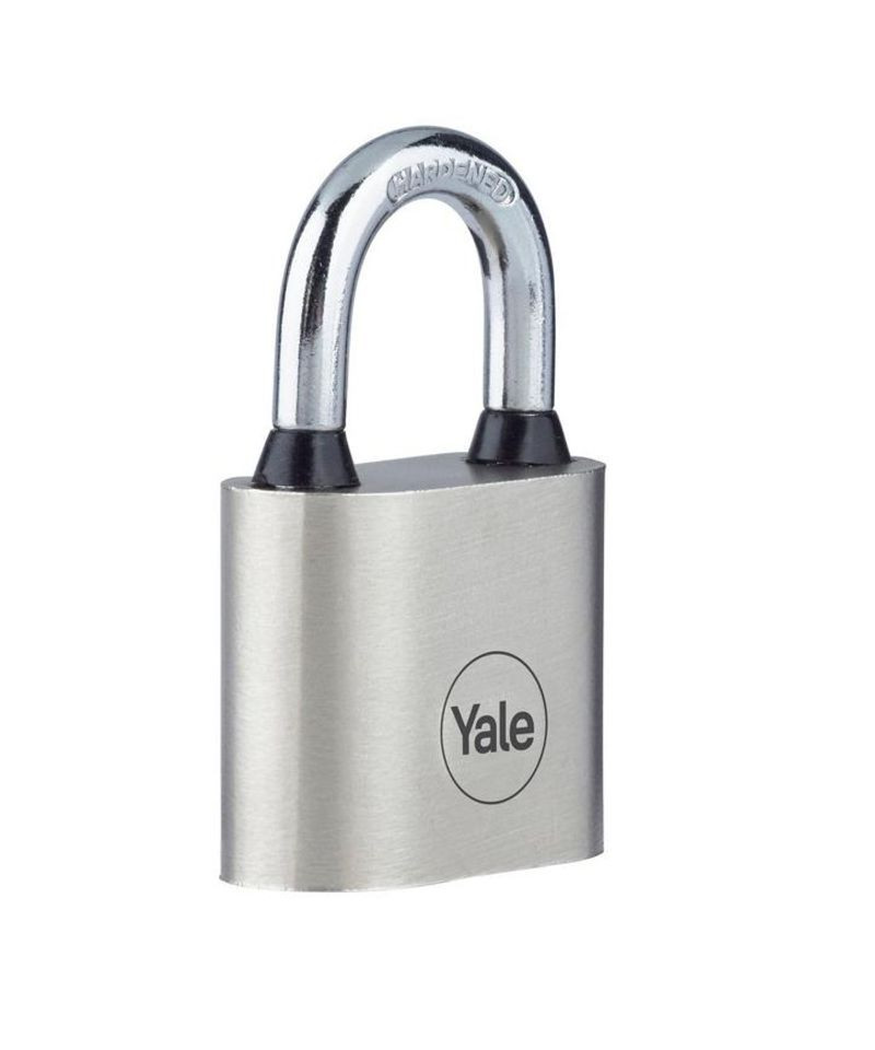 Lakat, Yale Y112/50/165/1, 50 mm, ezüst, edzett, tartós, 10 000 ciklusra tesztelt, 3 db kulccsal