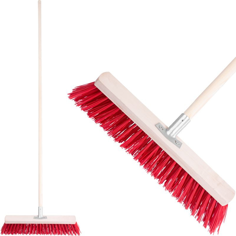 Útseprű, Strend Pro InDust, 50 cm, nyéllel, kültéri burkolathoz, felületkímélő, járdához, térkőhöz
