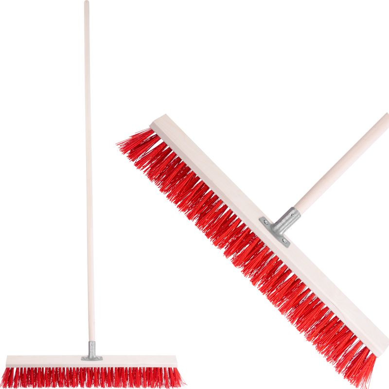 Útseprű, Strend Pro InDust, 60 cm, nyéllel, kültéri burkolathoz, felületkímélő, járdához, térkőhöz