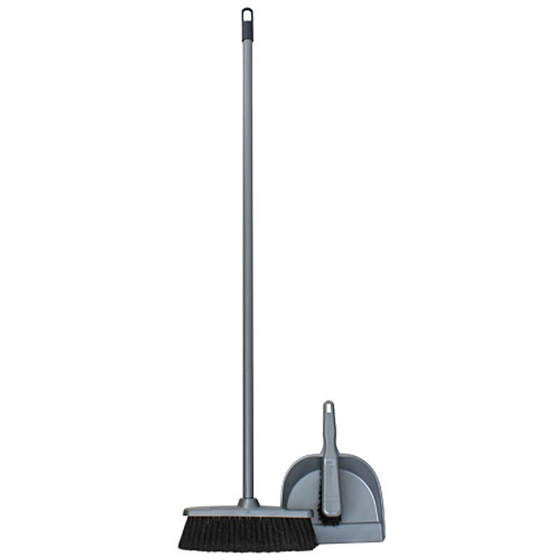 Seprűkészlet Ekonex 79311, szürke, 106 cm nyéllel, 21 x 29 x 6 cm lapáttal és 24 x 6,5 cm seprűfejjel
