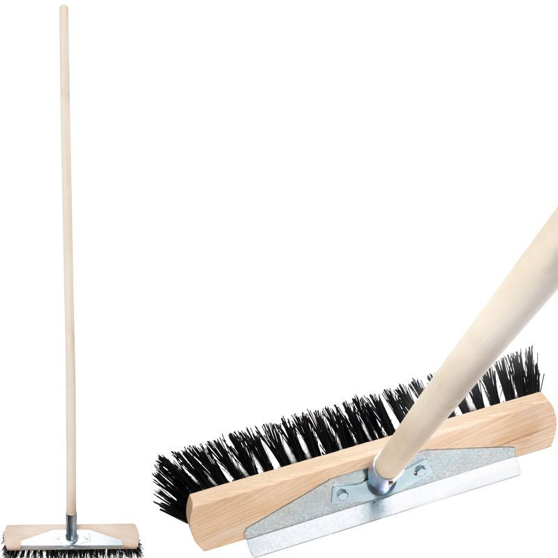 Útseprű, Strend Pro Geco U400.3 Duo WH, 40 cm, nyéllel, kültéri burkolathoz, járdához, térkőhöz, csarnokokhoz