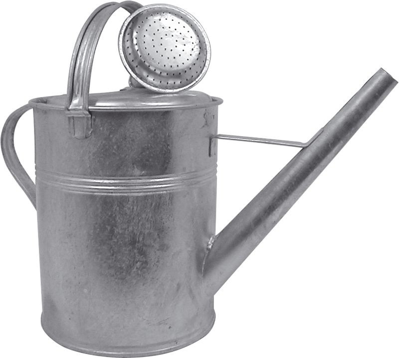 Kerti locsolókanna, Kovotvar KKG, szürke, 5 l, horganyzott, fém, öntözőrózsával