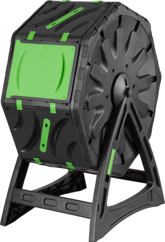 Komposztáló, Strend Pro Garden, fekete, 70 l, 55,5 x 36 x 72 cm, forgatható, időjárásálló, szellőzőnyílásokkal, könnyű, egyszerű összeszerelés