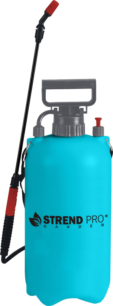 Vállra akasztható permetező, Strend Pro Kingjet Q, 8 liter, sárga, állítható fúvókával, folyadékszivárgás elleni védelemmel, kényelmes vállpánttal