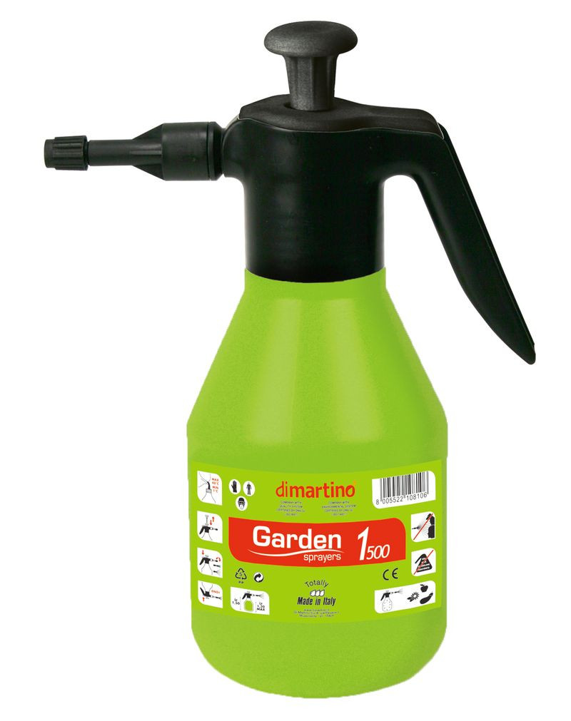 Kézi permetező, Dimartino Garden 1500, 1,5 liter, zöld, nyomásos kialakítás, könnyen kezelhető, otthoni és kerti használatra