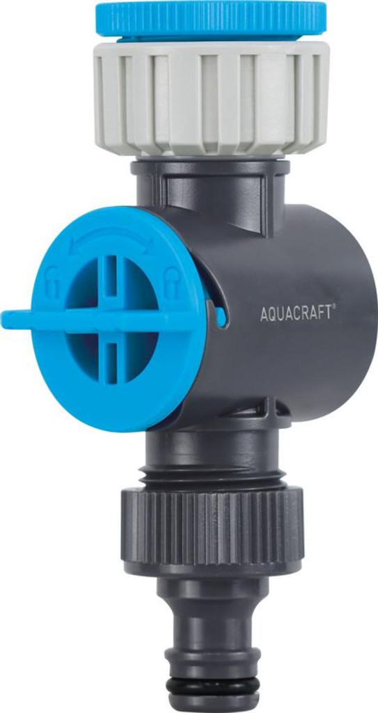 Kerti szűrőadapter, Aquacraft 550267, szürke, bemenet: 1", kimenet: 3/4", kerti öntözéshez, rozsdamentes acél szűrő, maximum 40 l/perc vízhozam, műanyag ház (256998)