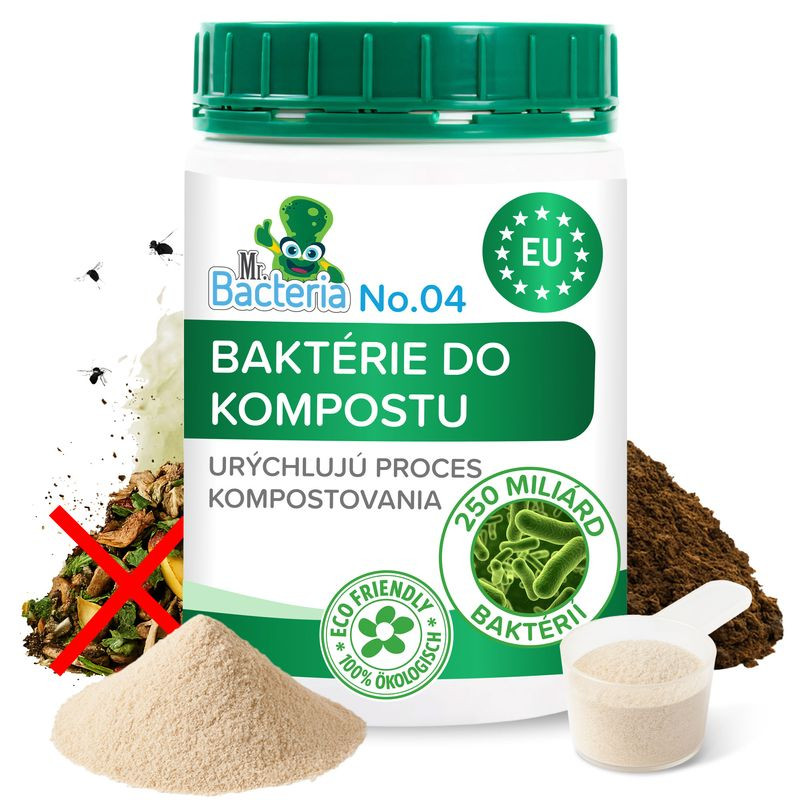 Komposztgyorsító, Mr.Bacteria No.4, 500 g, természetes, bio-enzimatikus, környezetbarát, komposzthoz