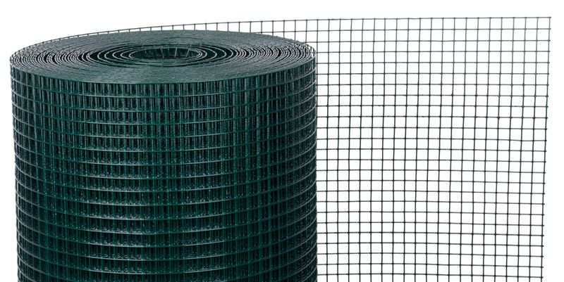 Ponthegesztett háló, Strend Pro Garden, sötétzöld, 50 cm x 10 m, rácsméret: 19 x 19 mm, drótvastagság: 1,4 mm, PVC bevonatos, négyzetrács