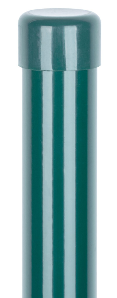 Kerítésoszlop, Strend Pro Garden Metaltec, zöld, 280 cm, átmérő: 48 mm, kerek, sapkával, horganyzott acél, PVC-bevonatú