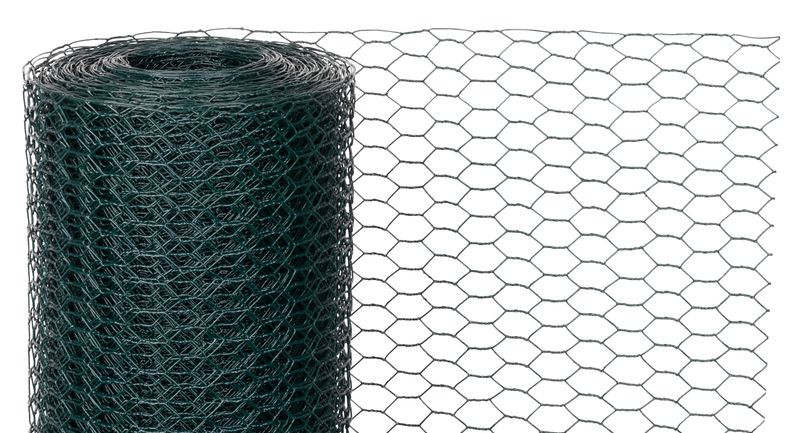 Csibeháló, csirkeháló, Strend Pro Garden Hex PVC, sötétzöld, 100 cm x 10 m, szemméret: 16 mm, drótvastagság: 0,9 mm, PVC bevonatos, hatszögletű
