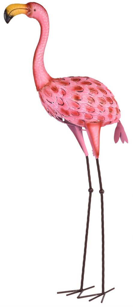 Kerti dekoráció, MagicHome Mecco 6304, flamingó, rózsaszín, 30 x 20 x 95 cm, fém