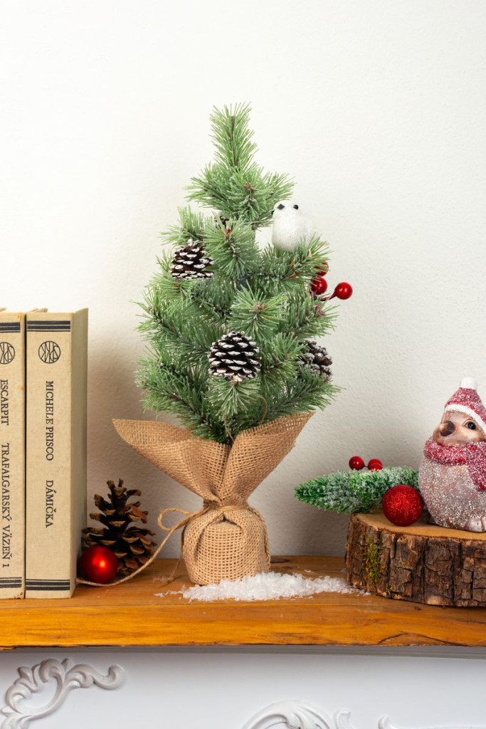 Karácsonyfa MagicHome Karácsonyi, díszített, natúr, 36 cm