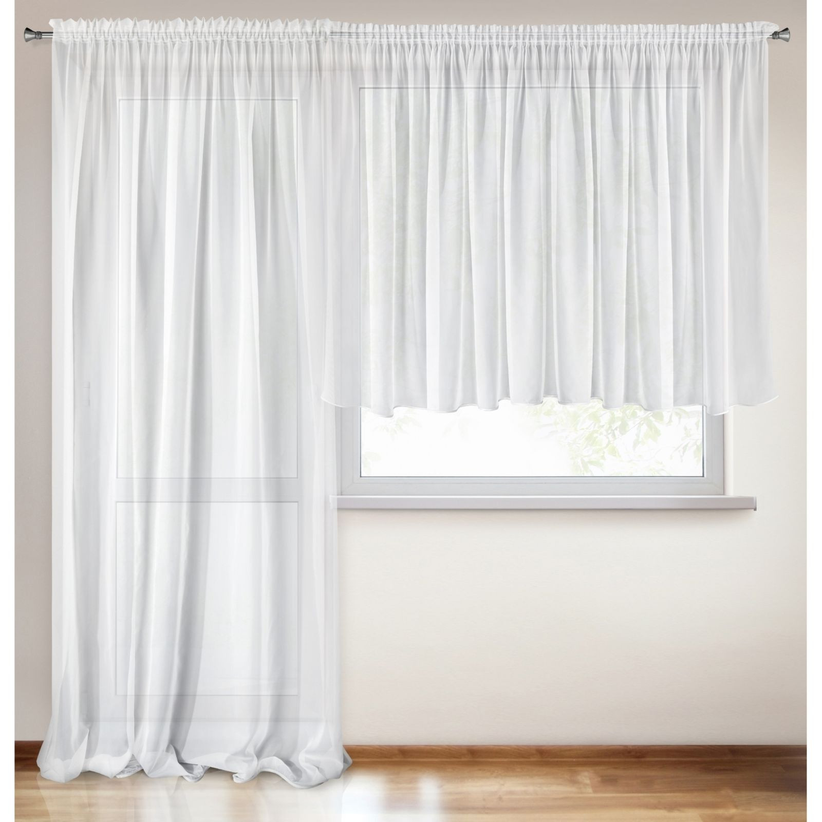 Aga-4 eurofirany fényáteresztő függöny Fehér 400x145 cm