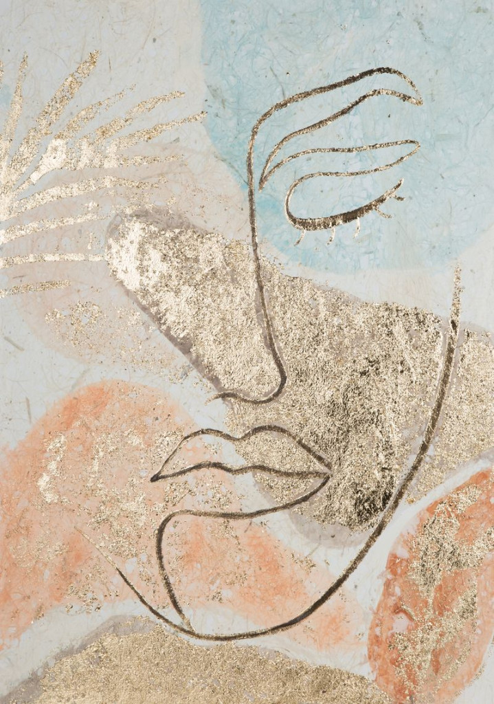 Arc absztrakt kollázs 399a Bézs/arany 50x70 cm