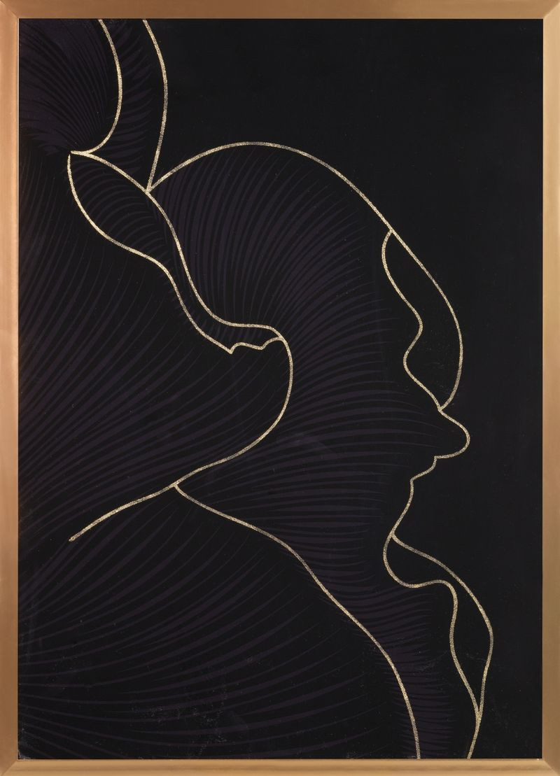 Peonia6 falikép Fekete/arany 53x73 cm