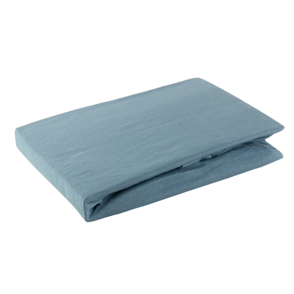 Jersey pamut gumis lepedő Kék 220x200 cm +30 cm