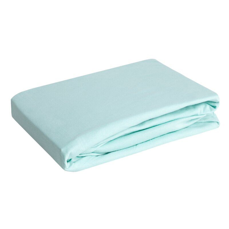Jersey pamut gumis lepedő Menta 240x220 cm + 30 cm