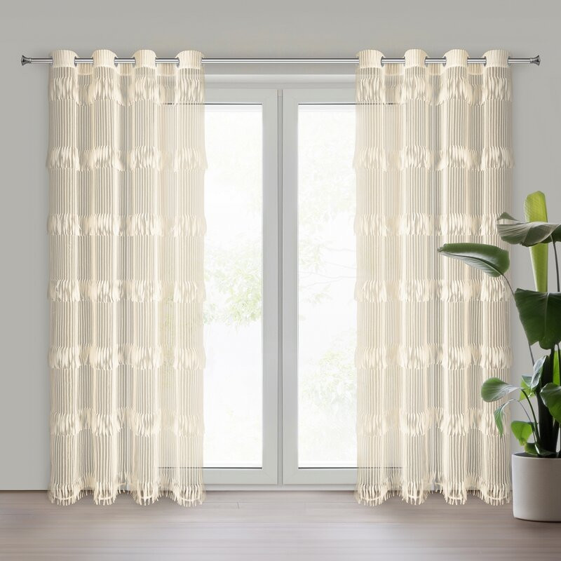 Sotera Eva Minge függöny Világosbézs 140x250 cm