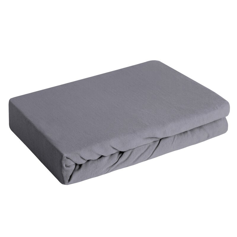 Jersey3 pamut gumis lepedő Acélszürke 240x220 cm + 30 cm
