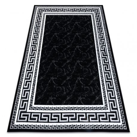 TOP! Kab. Modern GLOSS szőnyeg 2813 87 elegáns, görög fekete / szürke 80x150 cm